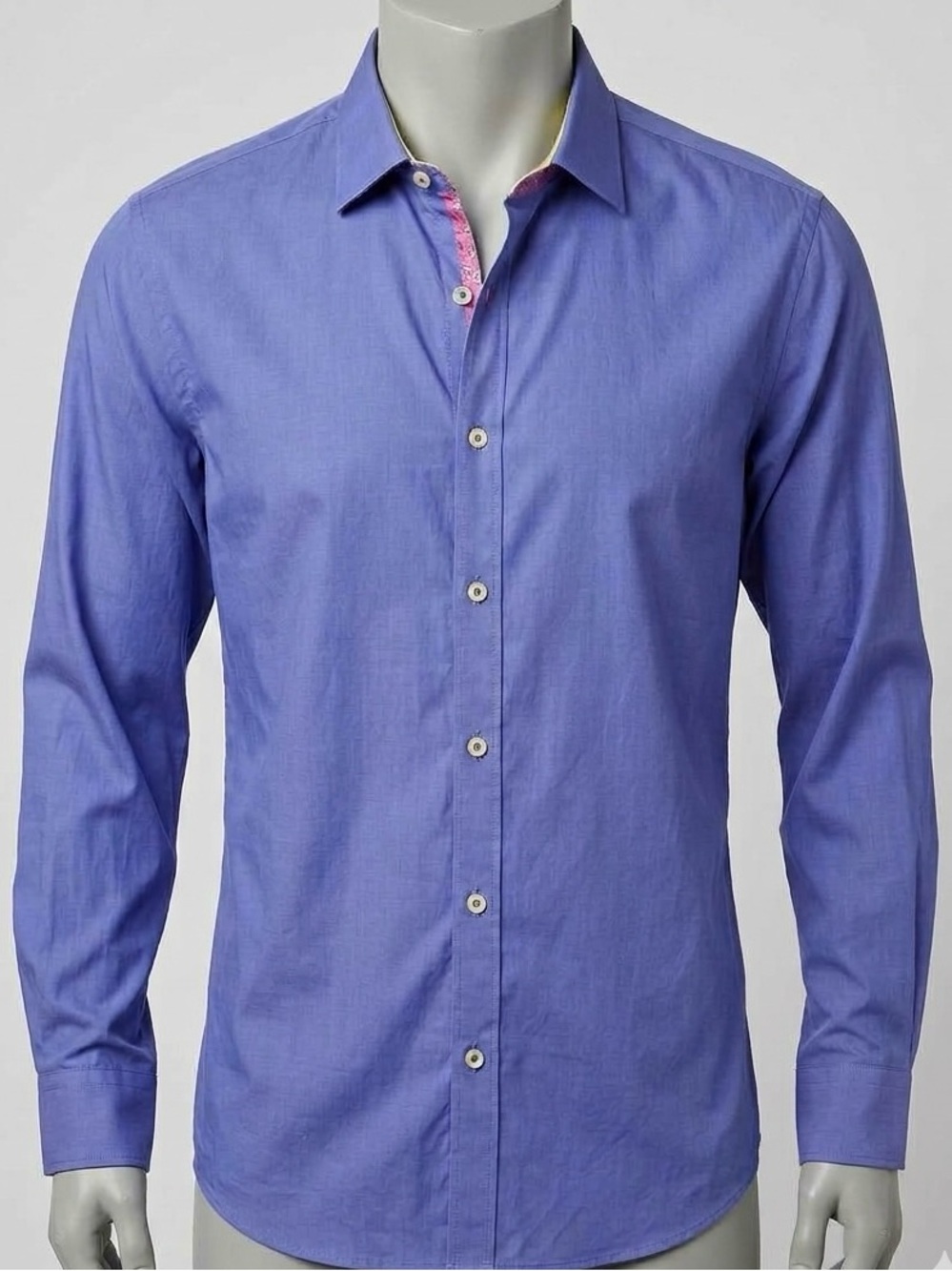 Robert Graham X Collection Men’s L Blue Paisley Tailored Fit Cotton Shirt